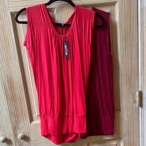 Women's Sleeveless Red top and burgundy top both size medium both NWT